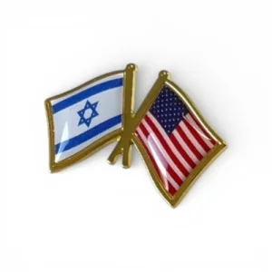 Значок флаги Израиль / США позолота