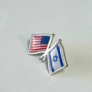 Значок прапори США / Ізраїль під срібло