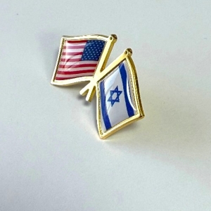 Значок флаги США / Израиль позолота