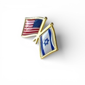 Значок флаги США / Израиль позолота