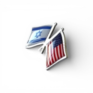 Значок флаги Израиль / США под серебро