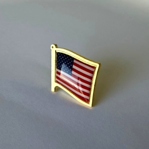 Значок прапор США позолота