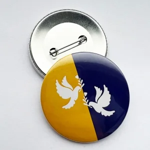 Значок закатний Голуби на прапорі 56мм