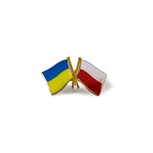 Значок Прапори України/Польщі (позолота)