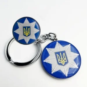 Набір значок+брелок коло Поліція