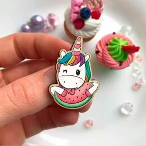 Значок Єдиноріжок з кавуном