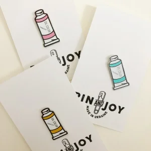 ЗНАЧОК ТЮБИК КРАСКИ РОЗОВЫЙ