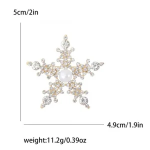 Брошь Снежинка новогодняя #22