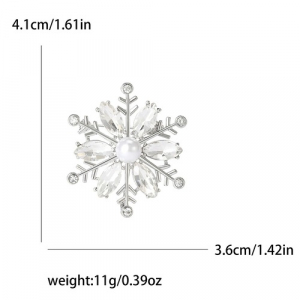 Брош Сніжинка новорічна #14