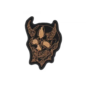 Вышитый патч "NS Skull gold"