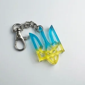 Брелок Patriot Тризуб України (жовто-блакитний, карабін)