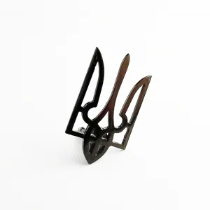 Значок Герб Украины сквозной (черный никель)