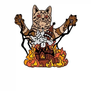 Значок Кот ебашит москву