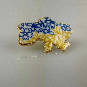 Значок карта Украины цветы