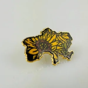 Значок мапа України соняшник