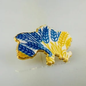 Значок карта Украины колоски