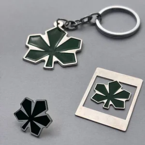 Набір значок + брелок + закладка Каштан чорний