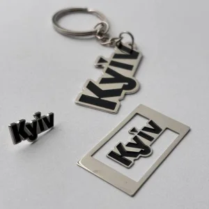 Набір значок + брелок + закладка Kyiv