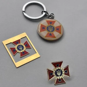 Набір значок + брелок + закладка ДСНС