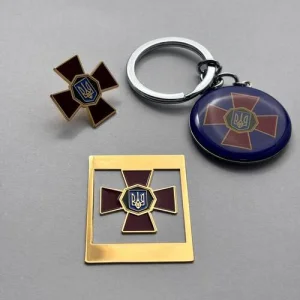 Набір значок + брелок + закладка НГУ