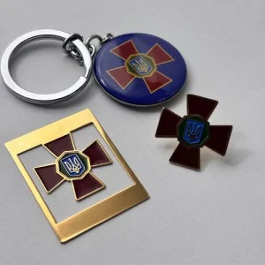 Набір значок + брелок + закладка НГУ