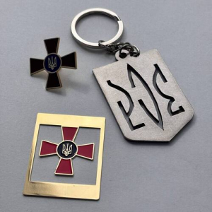 Набір значок + брелок + закладка ЗСУ