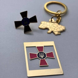 Набір значок + брелок + закладка ЗСУ