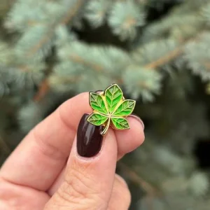 Значок Каштан зеленый позолота