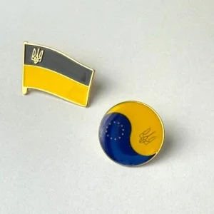 Набір значків Прапор України з Тризубом + Україна - ЕС