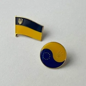 Набір значків Прапор України з Тризубом + Україна - ЕС