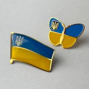 Набір значків Прапор України з Тризубом + Метелик