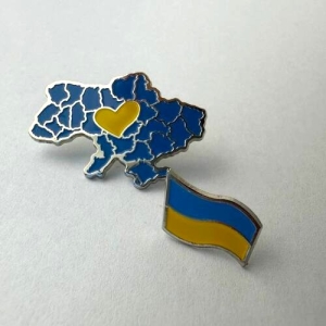 Набір значків карта України + прапор України