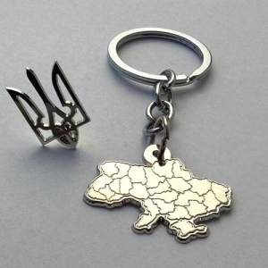 Набір значок Герб України + брелок мапа України