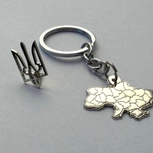 Набір значок Герб України + брелок мапа України