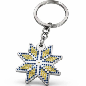 Брелок Вышиванка-Звезда в этно-стиле желтая