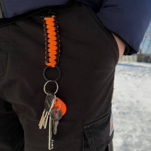 Держатель ключей на пояс с паракорда оранжевый