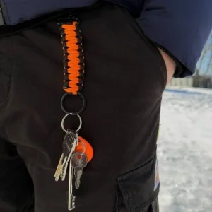 Держатель ключей на пояс с паракорда оранжевый