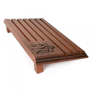 Подставка для коллекционных монет, медалей с гравировкой Трезуб деревянный Коричневый