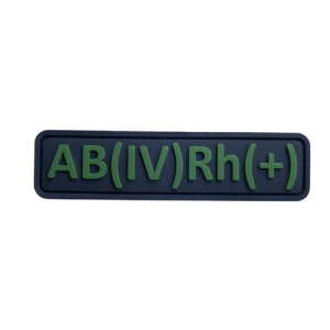 ПВХ патч (шеврон) "Группа крови 4+" Черный