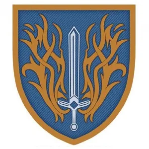 Шеврон Вогнем і мечем жовто-блакитний