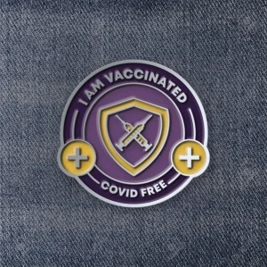 Значок I am Vaccinated COVID FREE