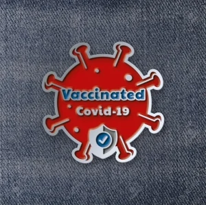 Значок Vaccinated Covid-19 Red