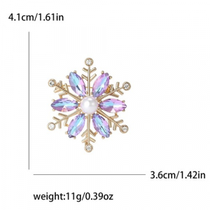 Брош Сніжинка новорічна #15