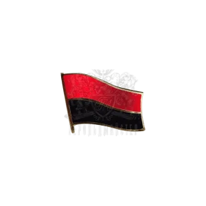 Значок "Флаг красно-черный", шлифованная эмаль, позолота.