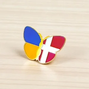 Значок Метелик прапори України/Данії