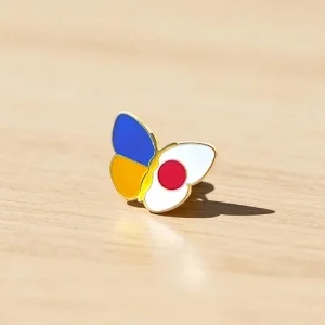 Значок Метелик прапори України/Японії