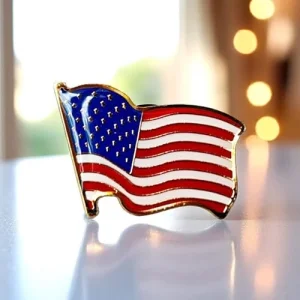 Значок прапор USA позолота