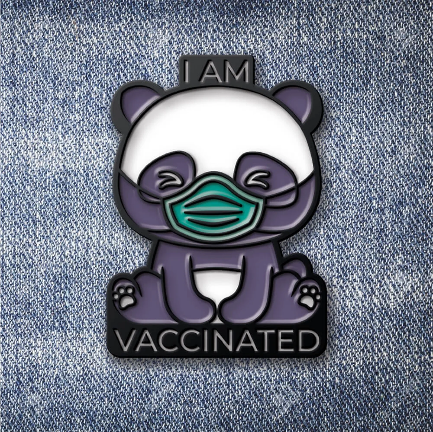 Значок Панда I am Vaccinated