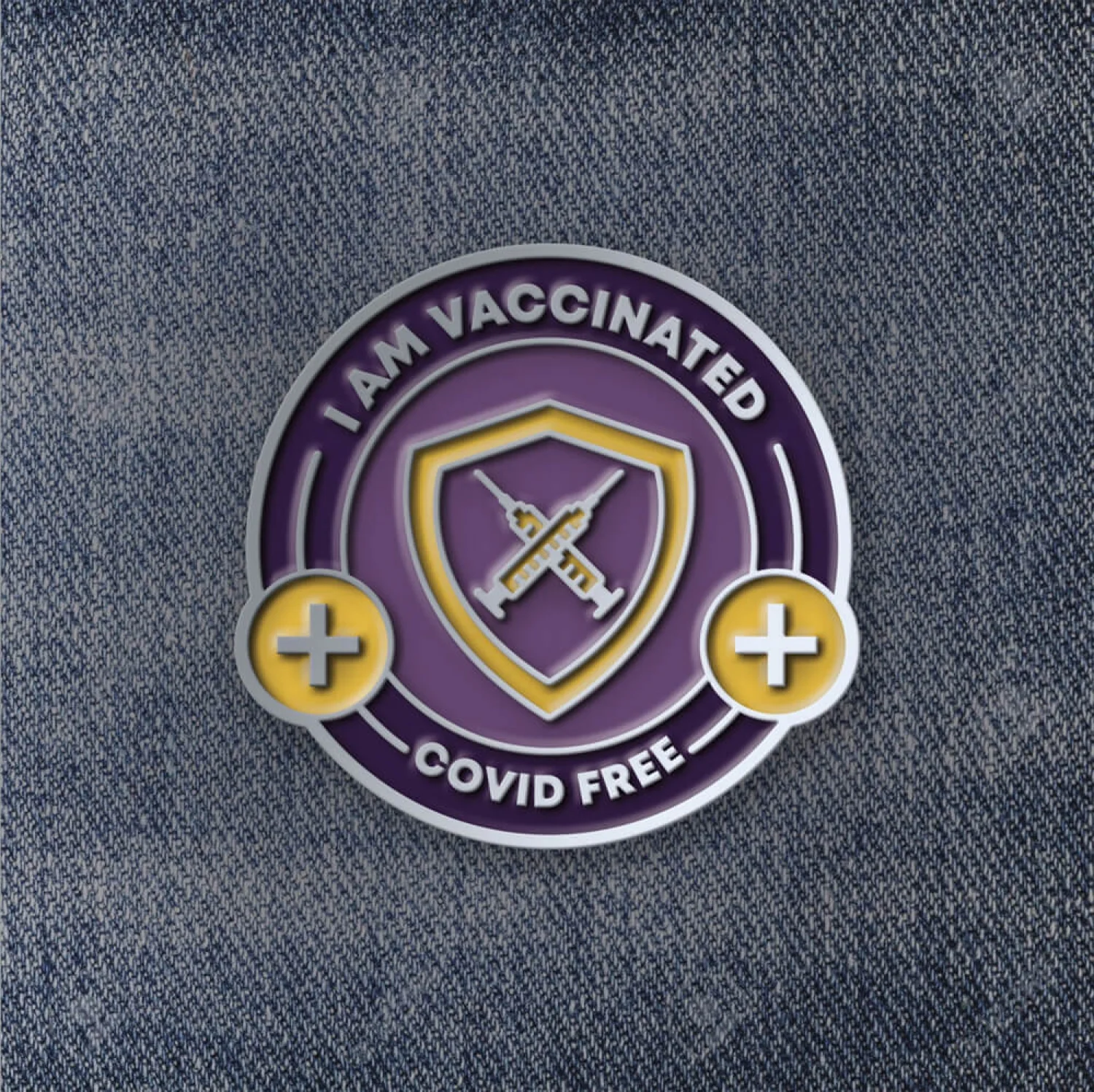 Значок I am Vaccinated COVID FREE