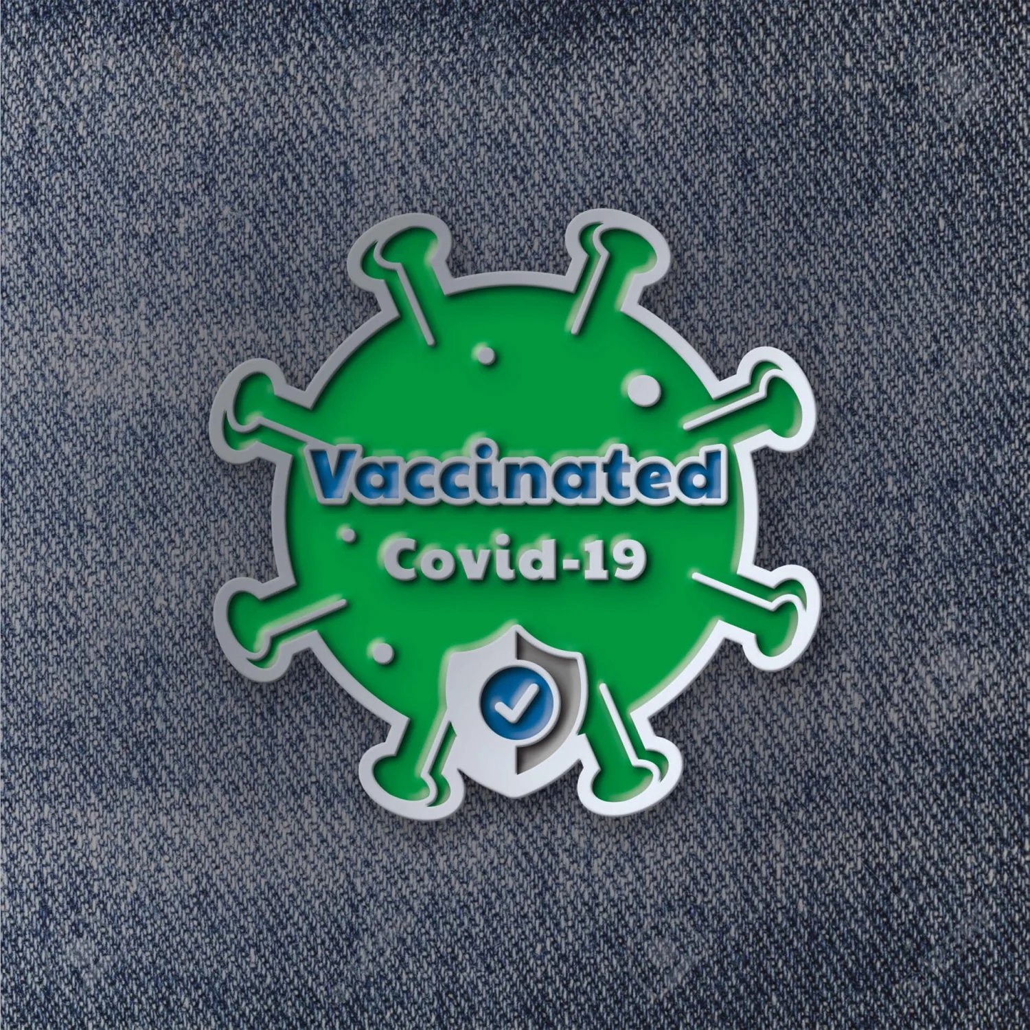 Значок Vaccinated Covid-19 Green